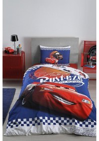 Resim Özdilek Cars Cyber Tek Kişilik Disney Lisanslı Lastikli Fitted Çarşaf Çocuk Nevresim Takımı 