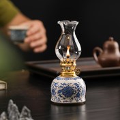 Resim 1 adet Mavi ve Beyaz Çiçek Desenli Vintage Seramik Masaüstü Dekoru - Ev Dekorasyonu, Tatil Hediyesi ve Rahat Atmosfer için İdeal, Masaüstü Süsü|Vintage Seramik Dekoru|Zarif Tasarım, Seramik Dekoru 