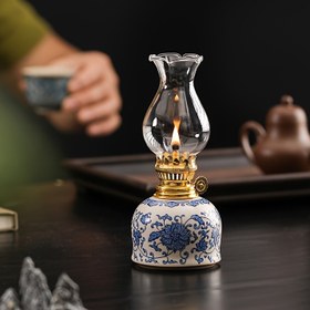 Resim 1 adet Mavi ve Beyaz Çiçek Desenli Vintage Seramik Masaüstü Dekoru - Ev Dekorasyonu, Tatil Hediyesi ve Rahat Atmosfer için İdeal, Masaüstü Süsü|Vintage Seramik Dekoru|Zarif Tasarım, Seramik Dekoru 