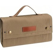 Resim Kamp Ve Barbekü İçin Kanvas Çantılı 10'lu Pet Baharat Şişesi Seti - Krem Renk Haki Haki 