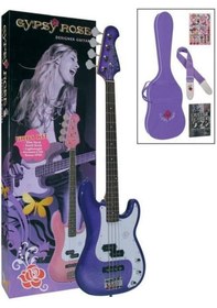 Resim Valencia Gypsy Rose Grb1kcpp Bas Gitar Seti Mor Pj Manyetik - Kısa Skala Rahat - Amfi Dahil 