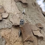 Resim Gotik Kafatası Çivi Küpeler - Kadınlar için Vintage Boho Tarzı Alaşım Takı, Keskin Sivri Konus Tasarımı, Günlük Kıyafetler veya Hediye Verme İçin Mükemmel, Her Gün Kullanılan Takı | Gotik Stil Küpeler | Şık Metalik Görünüm 
