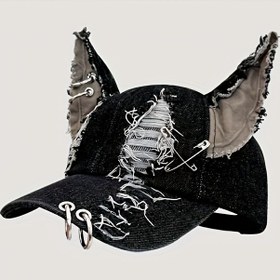 Resim 1 adet Y2K Esintili Doberman Kot Beyzbol Şapkası, Yıpranmış Kulaklar - Ayarlanabilir Snapback, Güneş Koruyucu & Makinede Yıkanabilir - Doğum Günleri, Sokak Giyimi Tarzı, Sokak Giyimi Aksesuarı İçin Mükemmel | Yıpranmış Beyzbol Şapkası | Benzersiz Snapback 