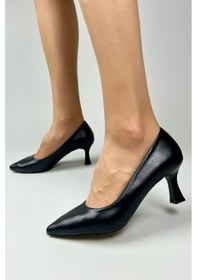Resim Kadın Sity Siyah Cilt 6 Cm İnce Topuklu Stiletto-siyah Siyah 