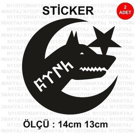 Resim Ayyıldız Göktürk Kurt - Araba Kask Motosiklet Laptop Taplet Stick 