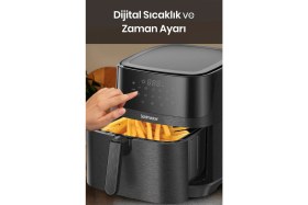 Resim Goldmaster Palmi Sıcak Tutma Özellikli 7 Litre Geniş Xxl Dokunmatik 10 Ön Ayarlı Airfryer Sıcak Hava Fritözü 