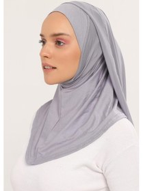 Resim Altobeh Hazır Lüks Pratik Hijablı Şifon Şal Gri 