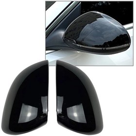 Resim 1 Çift Araba Dikiz Aynası Kapağı Dikiz Yan Aynaları Mercedes İçin Uyumlu Kabuk Kapağı Benz C-class W206 Parlak Siyah 