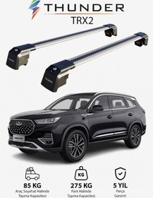 Resim Chery Tıggo 8 Pro 2022-sonrası Trx2 Thunder Carrier Kilitli Ara Atkı Taşıyıcı Tavan Barı Gri 