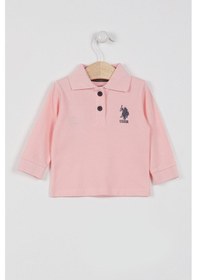 Resim U.S. Polo Assn. U.S. Polo Assn Lisanslı Classic Somon Bebek Uzun Kol Yakalı Sweatshirt Somon 