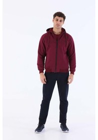 Resim Maraton Comfort Erkek Kapüşonlu Bordo Eşofman Üstü Bordo 