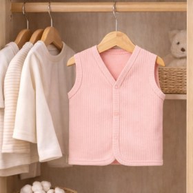 Resim Angeltouch %100 Pamuk Kız Erkek Bebek Yelek Raporlu Basic 