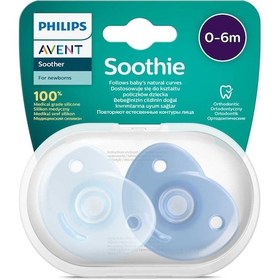 Resim Philips Avent Soothie 0-6 Ay Ortodontik Saklama Kutulu Emzik 2'li Mavi 