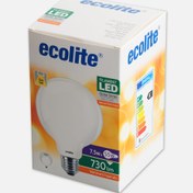 Resim Ecolite Soft Filament G95 7.5 W Sarı Klasik E27 Duy Led Ampul 