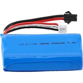 Resim 7.4v 1500mah 18650 Li-on Siyah Soketli Oyuncak Pili SP2P Soket 