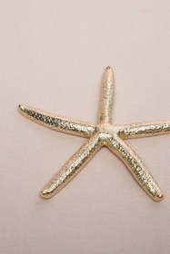 Resim Deniz Yıldızı Şeklinde Mat Pirinç Kaplama Metal Dekoratif Obje Gold 12 cm 