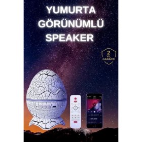 Resim Yumurta Şeklinde Su Dalgalı Bluetooth Speaker Lamba Renkli Şarjlı 