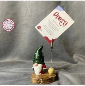 Resim Uretti - Pınar 6606 - El Yapımı Yılbaşı Cücesi Dekoratif Biblo / Not Tutacağı - 10 X 10 Cm - Yeşil 