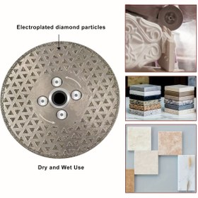 Resim Elmas Mermer Disk 5' (125mm) - Çift Taraflı Kaplamalı Elektrokaplama Granit, Seramik, Porselen Karo ve Kuvars İçin M14 Dişli Kesme Ucu 