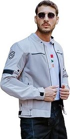 Resim Scudo Milano Gri Yazlık Fileli Erkek Motosiklet Ceketi L 