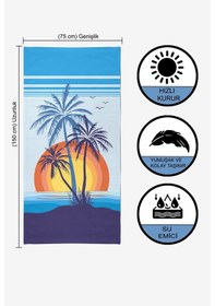 Resim Tropical Sunrise Dijital Baskılı 75x150 CM Plaj Havlusu 