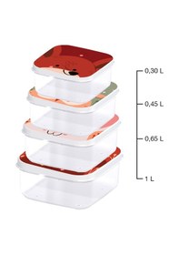 Resim Hobby Life Funbox 4'lü Kare Saklama Kabı 
