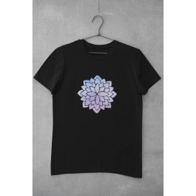 Resim Kio Tasarım Yoga Sembolü Lotus Yaşam Çiçeği Formu Baskılı Tişört Erkek Pamuk Sevgililer-Doğum-Günü Hediye 