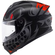 Resim Givi 50.x Bones Mat Siyah-Kırmızı Kapalı Motosiklet Kaskı 