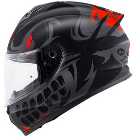 Resim Givi 50.x Bones Mat Siyah-Kırmızı Kapalı Motosiklet Kaskı 
