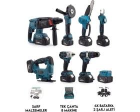 Resim Sekizli Set Dbml (Led Aydınlatma+ Ş.HILTI+Ş.SPRAL+S.SIKMA+13MM Ç.mandren+Ş.dekupaj+Budama Testeresi 