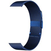 Resim Amazfit GTR 2E Çıtçıtlı Hasır Metal Örgülü KRD 45 Mavi Kordon Gpack