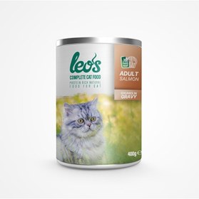 Resim Leos Somon Parça Etli Soslu Konserve Yetişkin Kedi Maması 6 x 400 G 