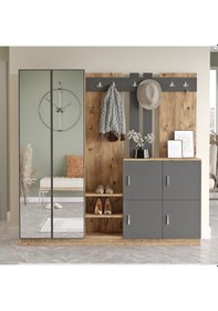 Resim Robinhome Robin Home Lora Vestiyer Portmanto Ayakkabılık Çam-Antrasit 