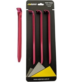 Resim Alpinist Alüminyum 6061 Çadır Kazığı 16 Cm Kırmızı 4'lü Çok Renkli 