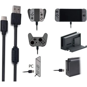Resim Beboncool 1.8m Güç Korumalı Nintendo Switch OLED Type-C Şarj Data Kablosu 