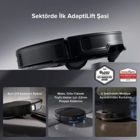 Resim Roborock 8.2cm Ultra Ince Tasarım 22.000PA Rekor Emiş Gücü Sıcak Su Ile Mop Yıkayan ve Kurutan Istasyonlu Robot Süpürge 