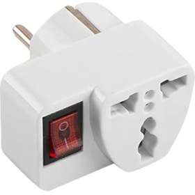 Resim Powermaster Ingiliz Fiş Çok Amaçlı Unıversal Tekli Işıklı Anahtarlı 