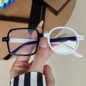 Resim Şık Yenilikçi Gözlükler, Unisex Şık Gözlükler, Trend Şık Gözlükler, Reçetesiz PC Çerçeve ve Lens, Tam Çerçeve, Dekoratif Lens, Aksesuar Yok - Siyah ve Beyaz 
