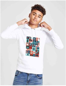 Resim Riverdale Karma Baskılı Unisex Çocuk Kapüşonlu Beyaz Sweatshirt 