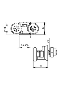 Resim Ayrıntıshop Badya Duşakabine Uyumlu Metal Tekerlek 24mm 1 Adet Krom 