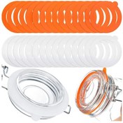 Resim Xindoker 30 Adet Silikon Mürettebat - Turuncu Ve Beyaz - 0.35l-2l Cam Kavanozlar İçin Lehimli Tıkaç - Meyve, Sebze, Ev Yapımı Gıdalar İçin Koruyucu 