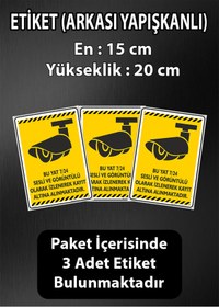 Resim isgtabelam 15x20cm/3adet/fosforluetiket/Bu Yat 7/24 Sesli Ve Görüntülü Olarak Kayıt Altına Alınmaktadır/v5-2 