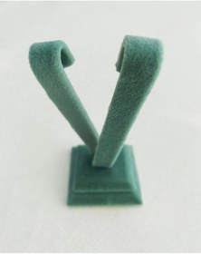 Resim Yerli Üretim Süet Kumaş Yeşil Renk 10 Cm Küpe Sergileme Aksesuar Çok Renkli 
