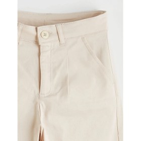 Resim LC Waikiki Lc Waıkıkı Bej Wideleg Pileli Kız Çocuk Gabardin Pantolon 