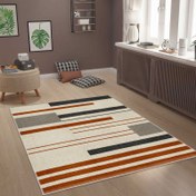 Resim Nuvomon Çizgili Dekoratif Halı - 80x150 cm 