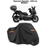 Resim Dream011 Motosiklet Brandası Siyah 245 Cm Topcase Uyumlu Reflektörlü Su Geçirmez Her Hava Kosuluna Dayanıklı 