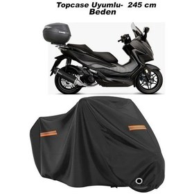 Resim Dream011 Motosiklet Brandası Siyah 245 Cm Topcase Uyumlu Reflektörlü Su Geçirmez Her Hava Kosuluna Dayanıklı 