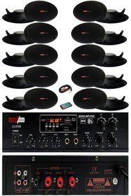 Resim Lastvoice Black Small-8 Tavan Hoparlör Ve Anfi Ses Sistemi Paketi 