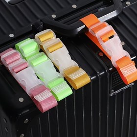 Resim 1 adet Renkli Naylon Bagaj Kayışı, Ayarlanabilir Seyahat Valizi Kemer ile Çıkarma Tokası, Taşınması Kolay, Araba ve Dış Mekan Seyahat Aksesuarları için Uygundur, Seyahat Aksesuarı 