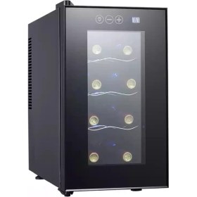 Resim Termoelektrik Şarap Soğutucu | 8 Şişe Kapasiteli | 23 Litre 8-18°c Temperli Cam Şarap Saklama Dolabı 
